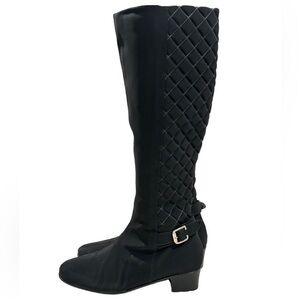 Sesto Meucci Black Quilted Knee-High Boots